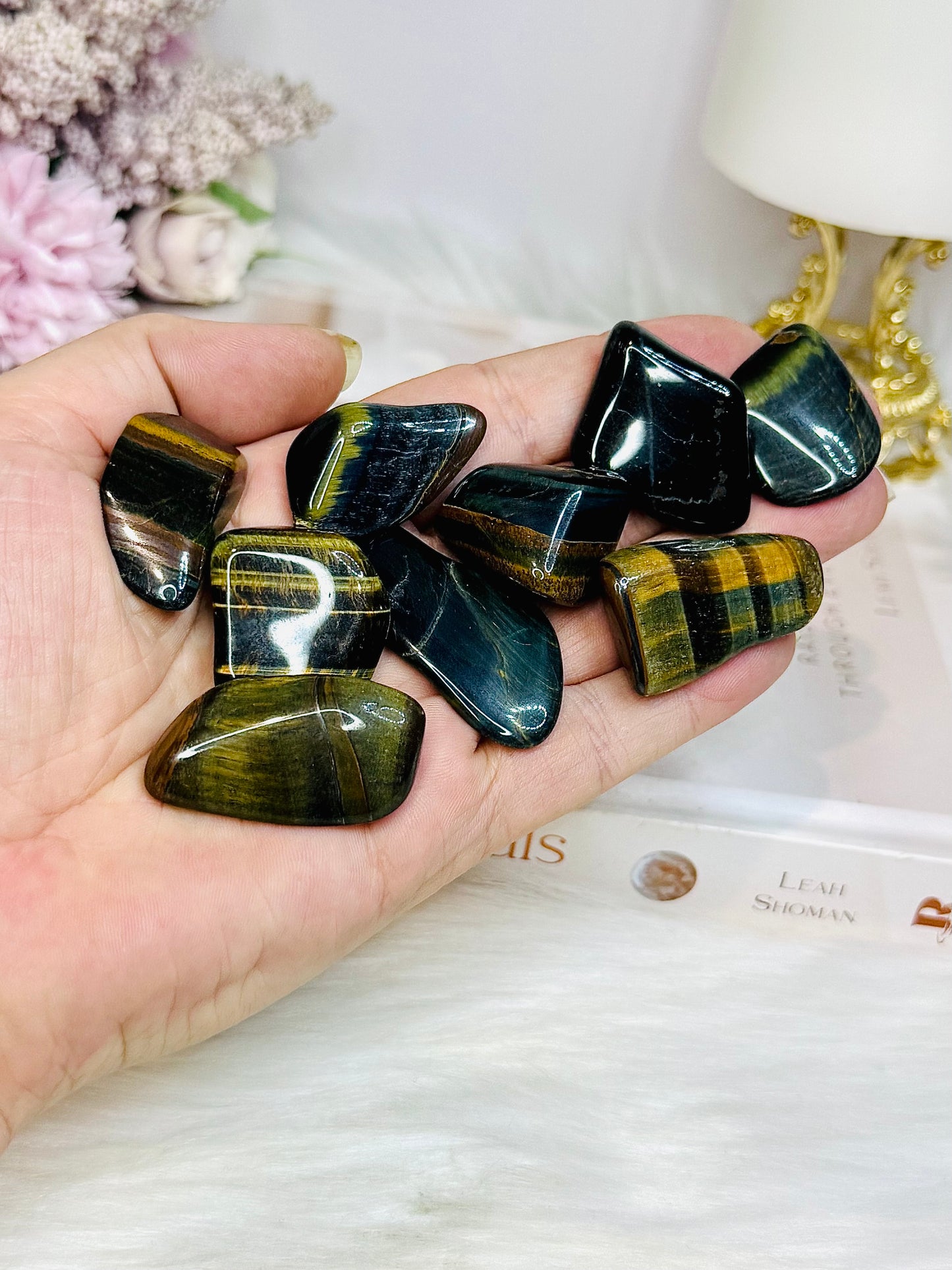 Blue Tigers Eye Flat Tumbles $4 each