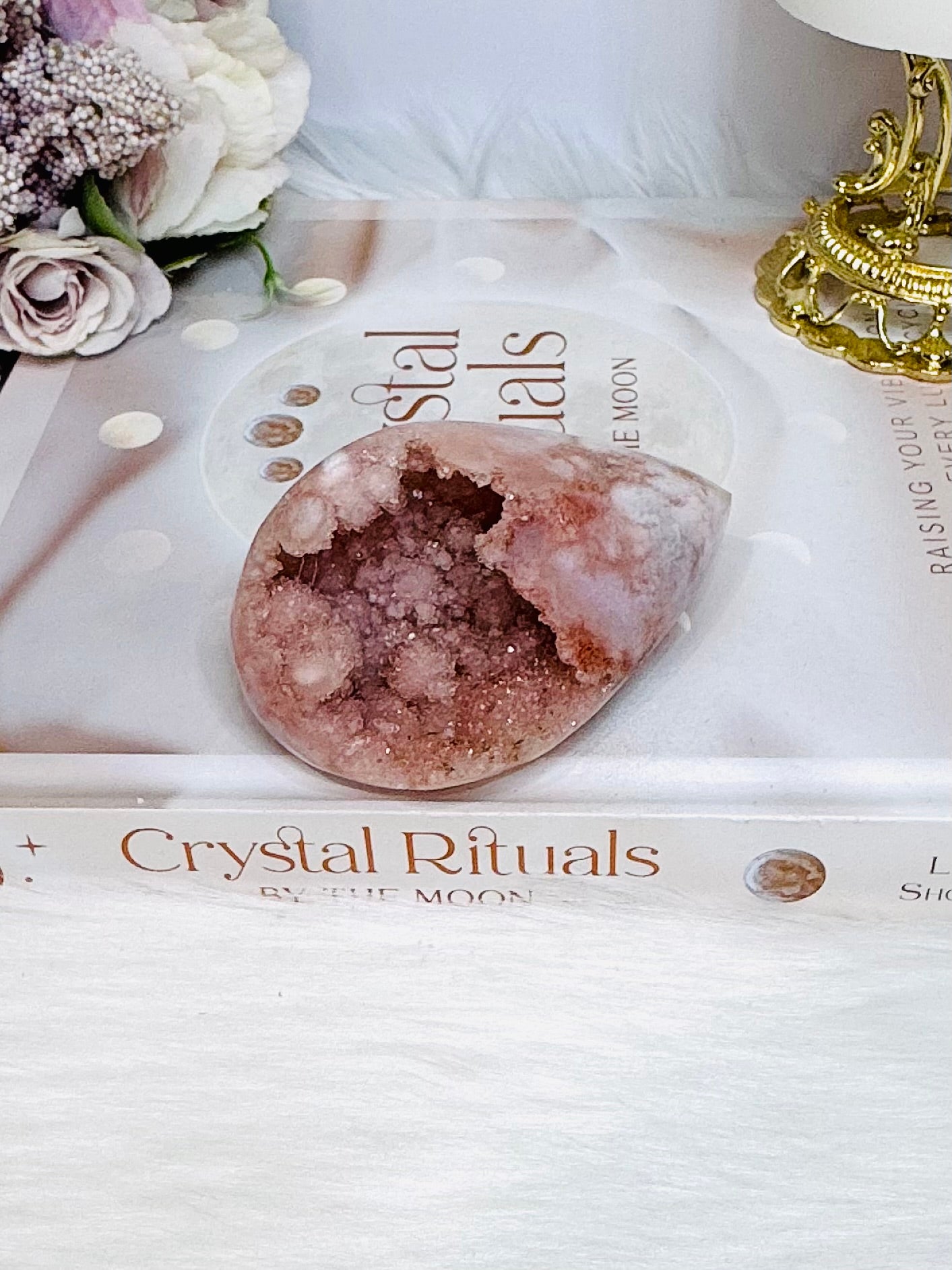 Druzy Pink Amethyst Tear Drop 8cm