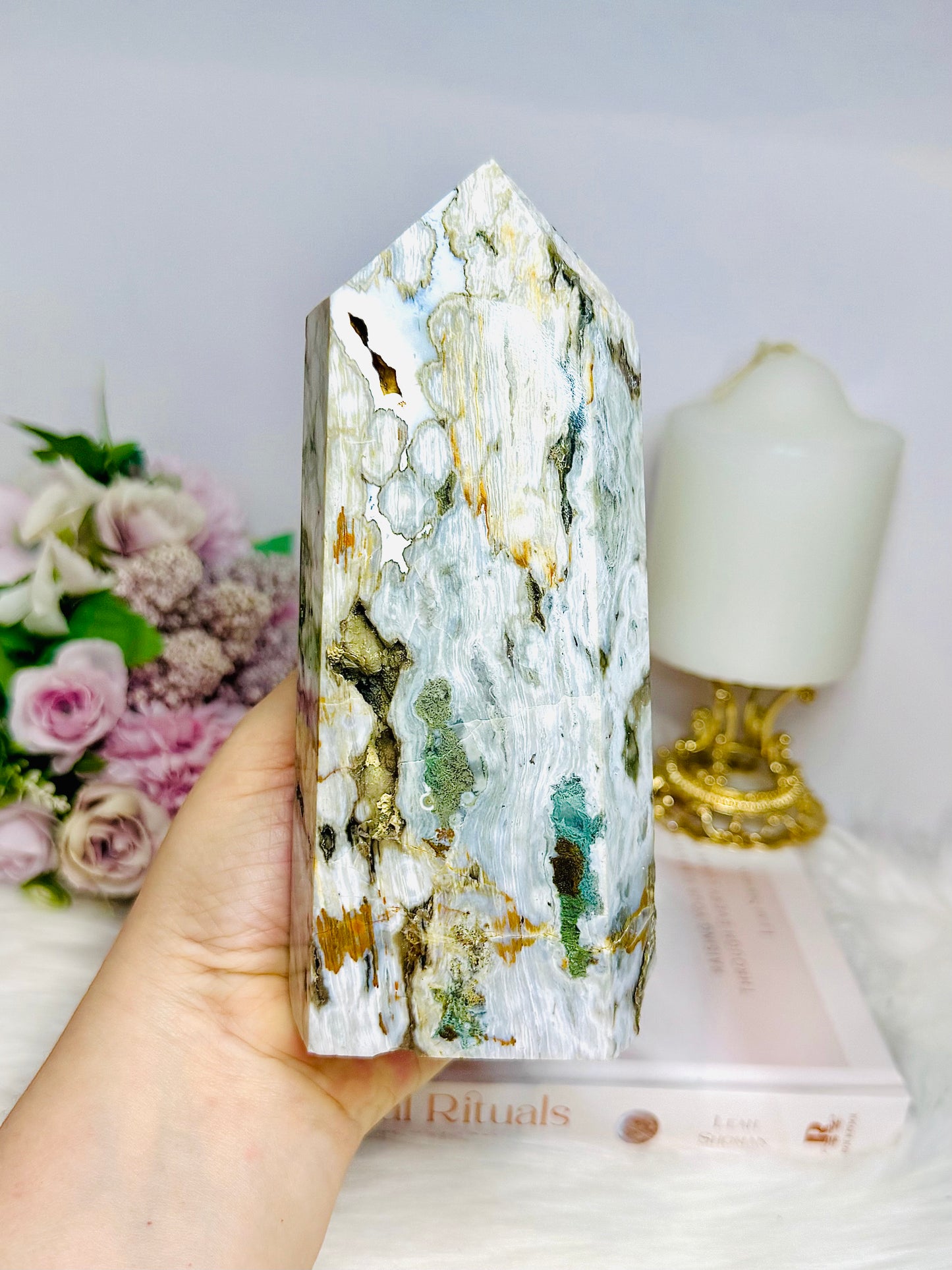 Chunky Ocean Jasper Druzy Tower 16cm 825g