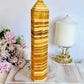 Stunning 22cm Orange Calcite Chunky Tower