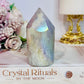 Beautiful 8cm Chunky Angel Aura Druzy Agate Tower | Cylinder