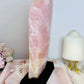 Natural Large Rose Quartz Chunky Slab on Timber Stand 1.53KG 24cm