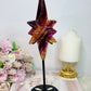 Incredible Large Natural Fluorite Carved Polaris Star On Stand 25.5cm