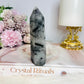 Black Tourmaline In Quartz Tower 11cm
