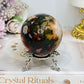 Red Moss Agate Druzy Sphere on Stand 280g