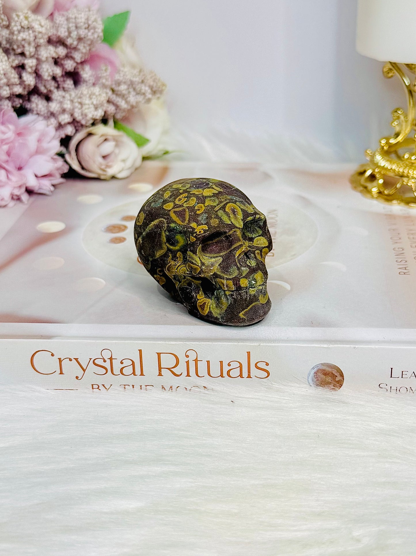 Fruit Jasper Carved Skull 6cm