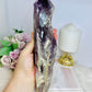 Large Natural Amethyst Dog Tooth Tower 27cm