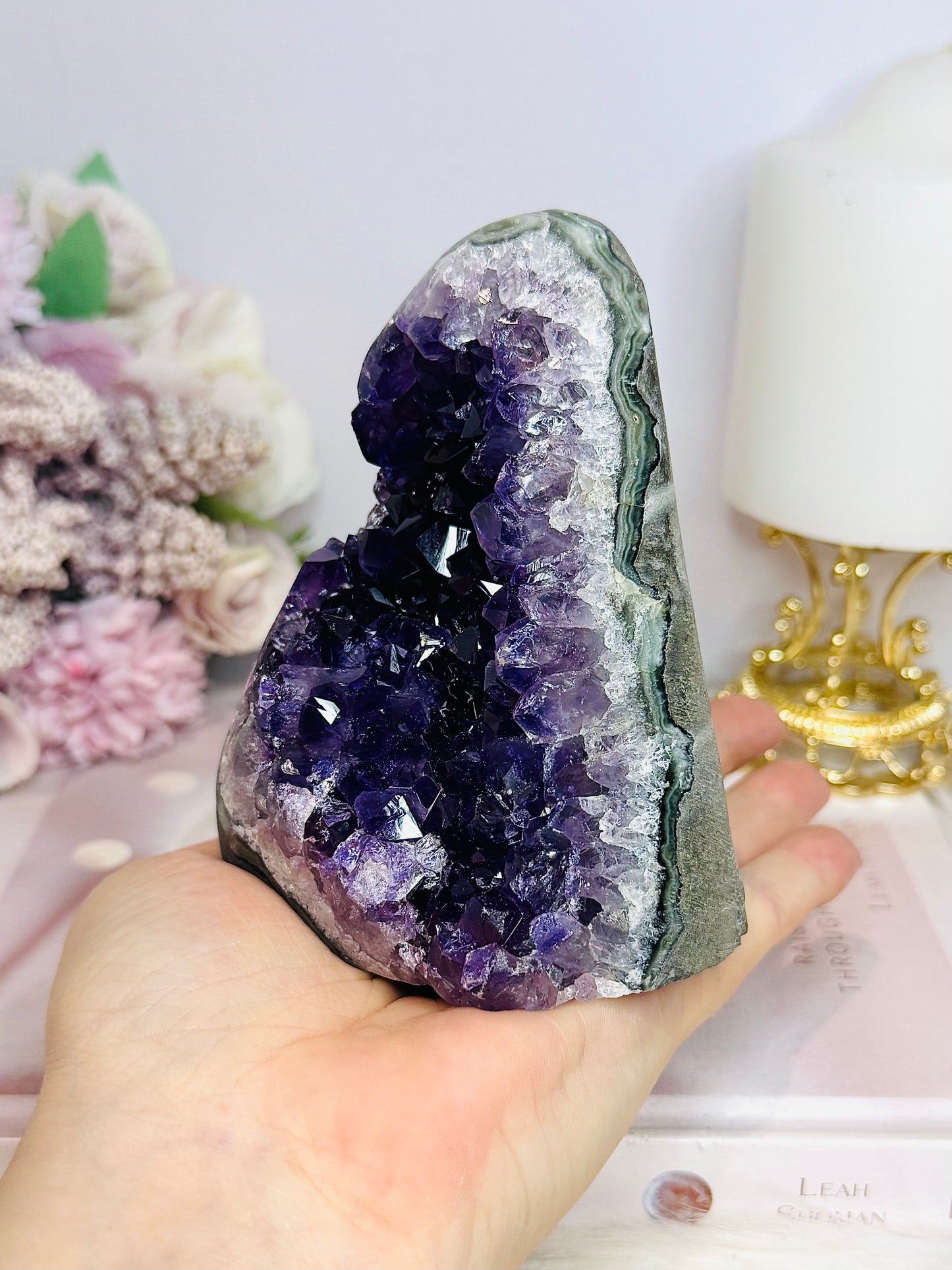 High Grade Deep Purple Amethyst Base Cut Cluster 11cm 632g
