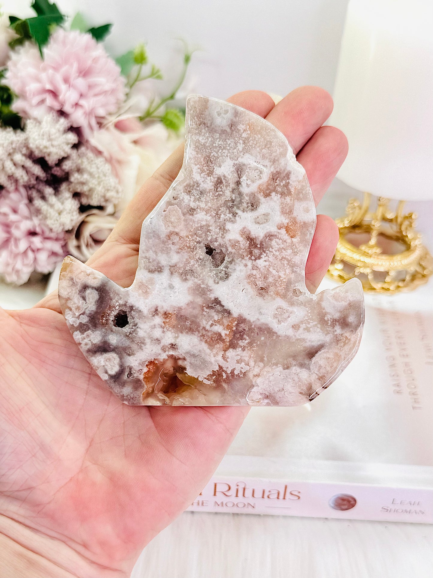 Amazing!!! Stunning Chunky Druzy Pink Amethyst Carved Flame From Brazil 10cm