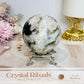 Large Rainbow Moonstone Sphere with Blue Flash 464g
