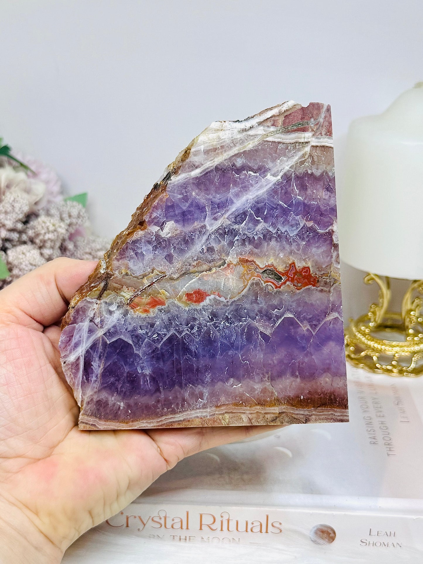 Natural Crazy Lace Amethyst Slab 12cm