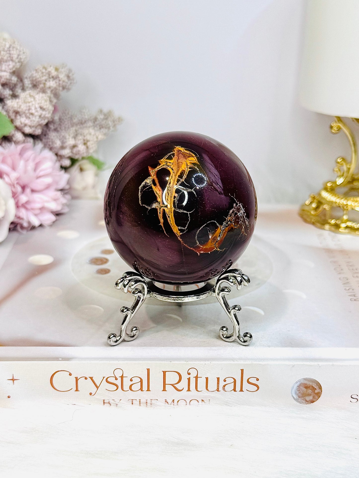 High Grade Mookaite Jasper Sphere On Stand 250g