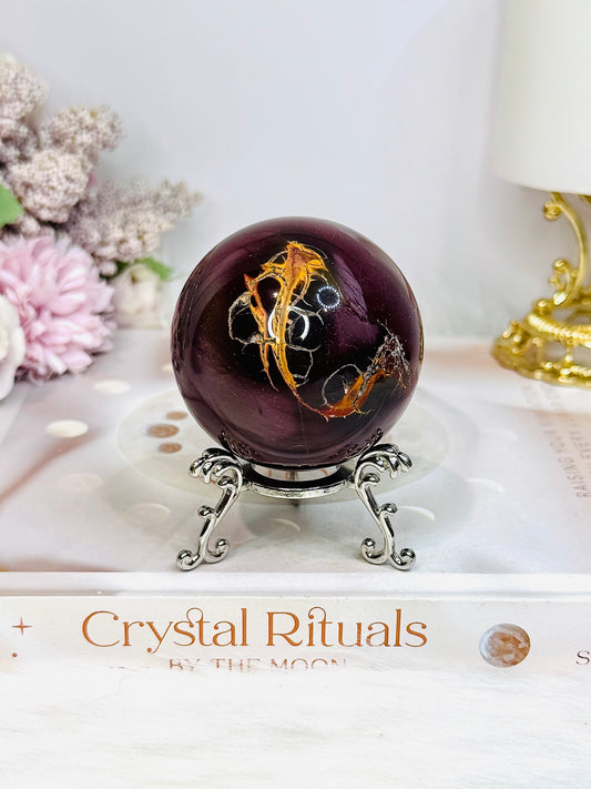 High Grade Mookaite Jasper Sphere On Stand 250g