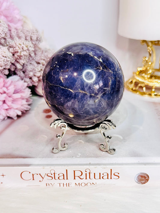 Stunning Large 346gram Lavender Rose Quartz Sphere On Stand