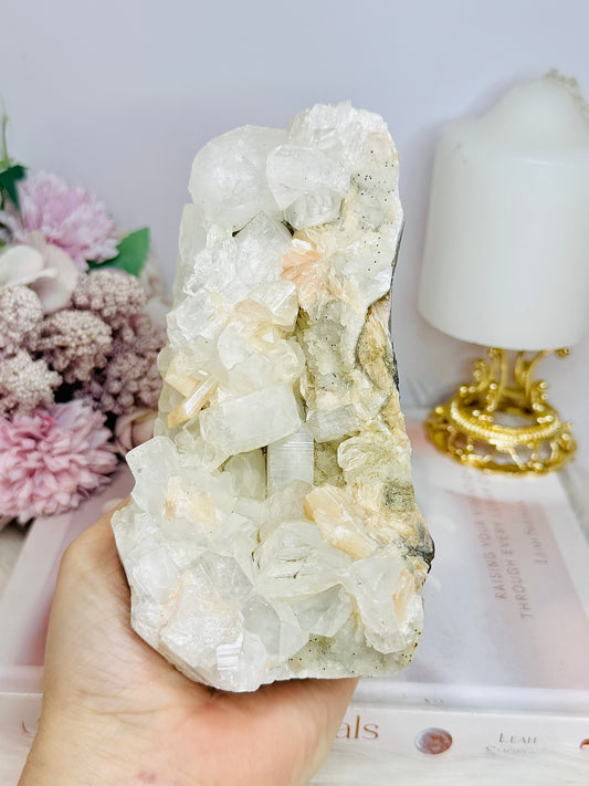 Natural Apophyllite with Stilbite Freeform Cluster 15cm 730g