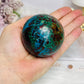 Natural Chrysocolla With Shattuckite Sphere on Stand 356g