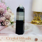 Beautiful Black Jasper & White Quartz Tower 10cm