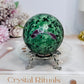 Ruby Zoisite Sphere on Stand 381g