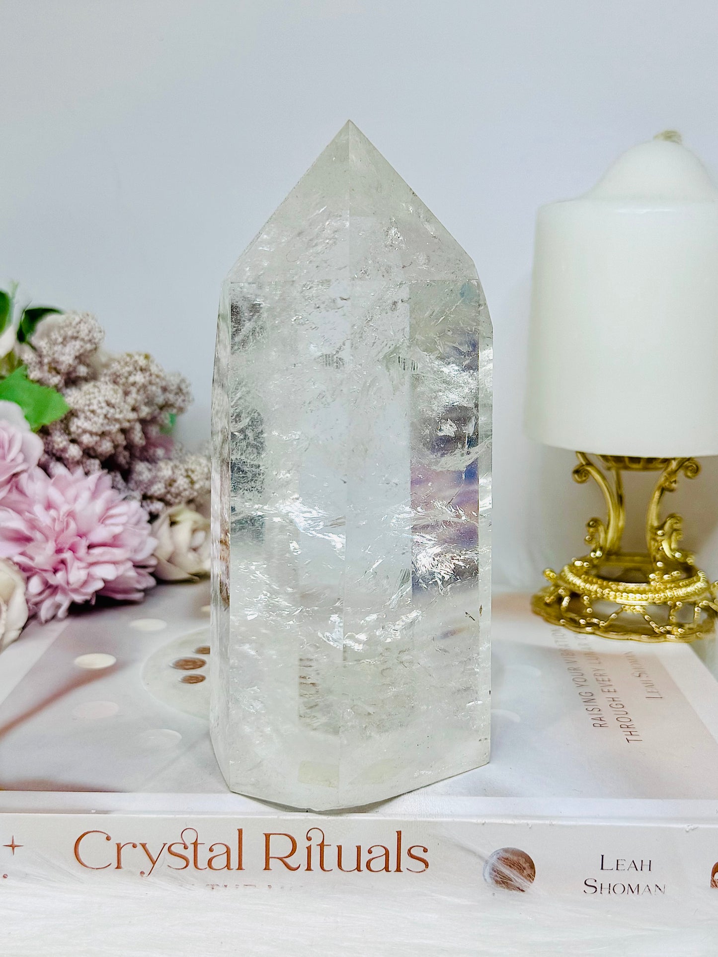 High Grade AAA Clear Quartz Large Chunky Tower From Brazil 15.5cm 956g