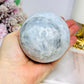 Large Blue Calcite Sphere on Stand 667g