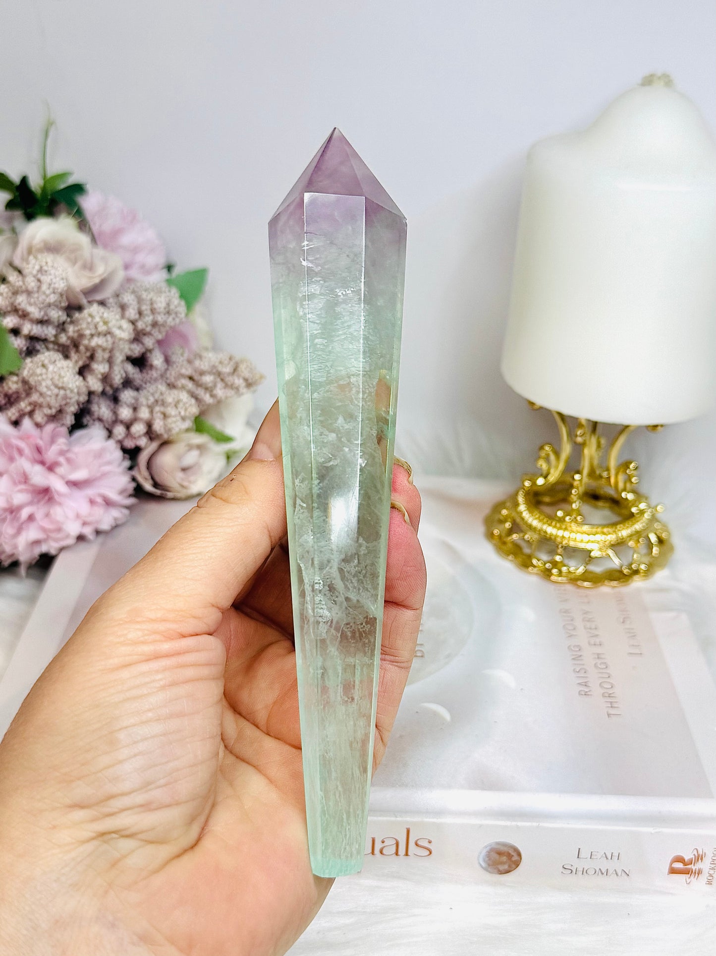 Watermelon Fluorite Tower | Wand 16cm
