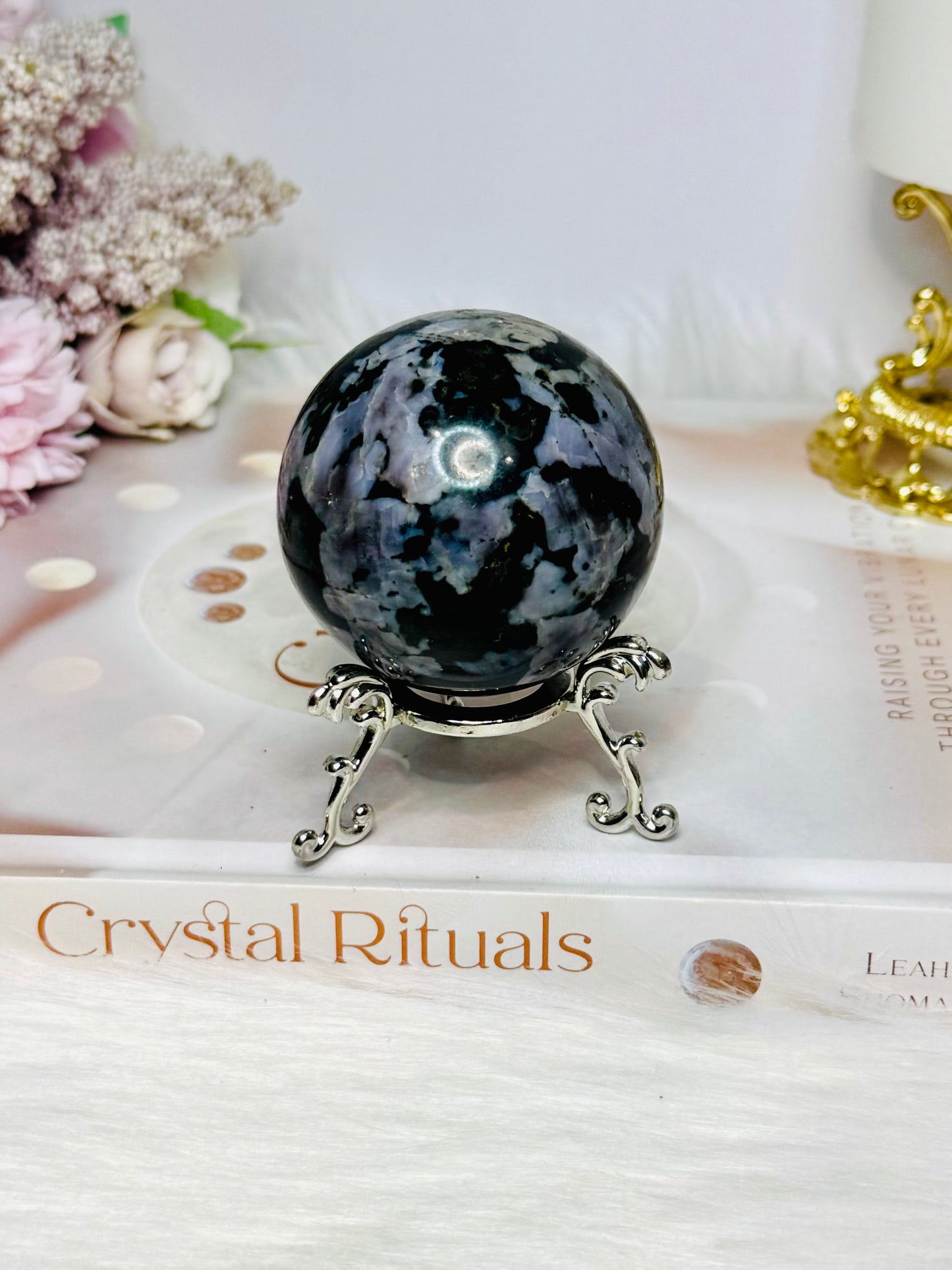 Indigo Gabbro Sphere on Stand 221g