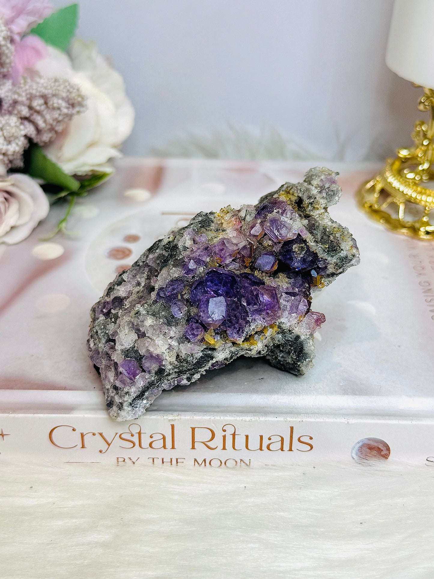 High Grade Cubed Purple Fluorite On Matrix Specimen