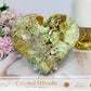 Large Natural Variscite Carved Heart on Stand 12cm