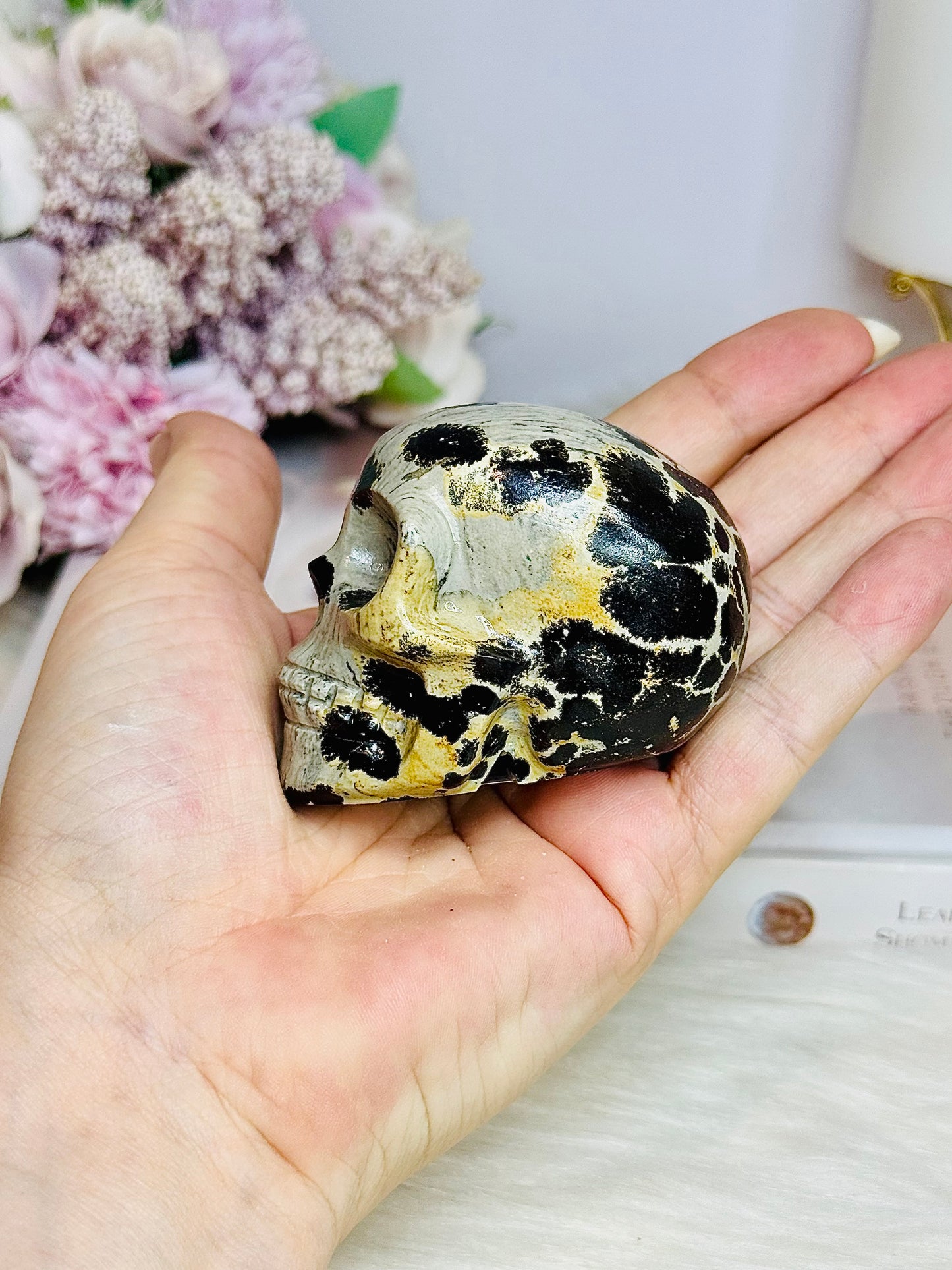 Picture Jasper Carved Skull 6.5cm 205g