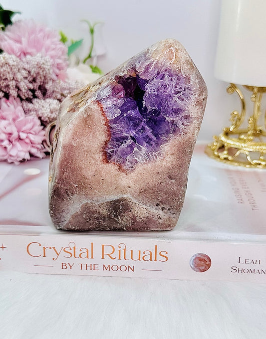 Absolutely FABULOUS 807gram Pink Amethyst X Amethyst High Grade Druzy Freeform From Brazil