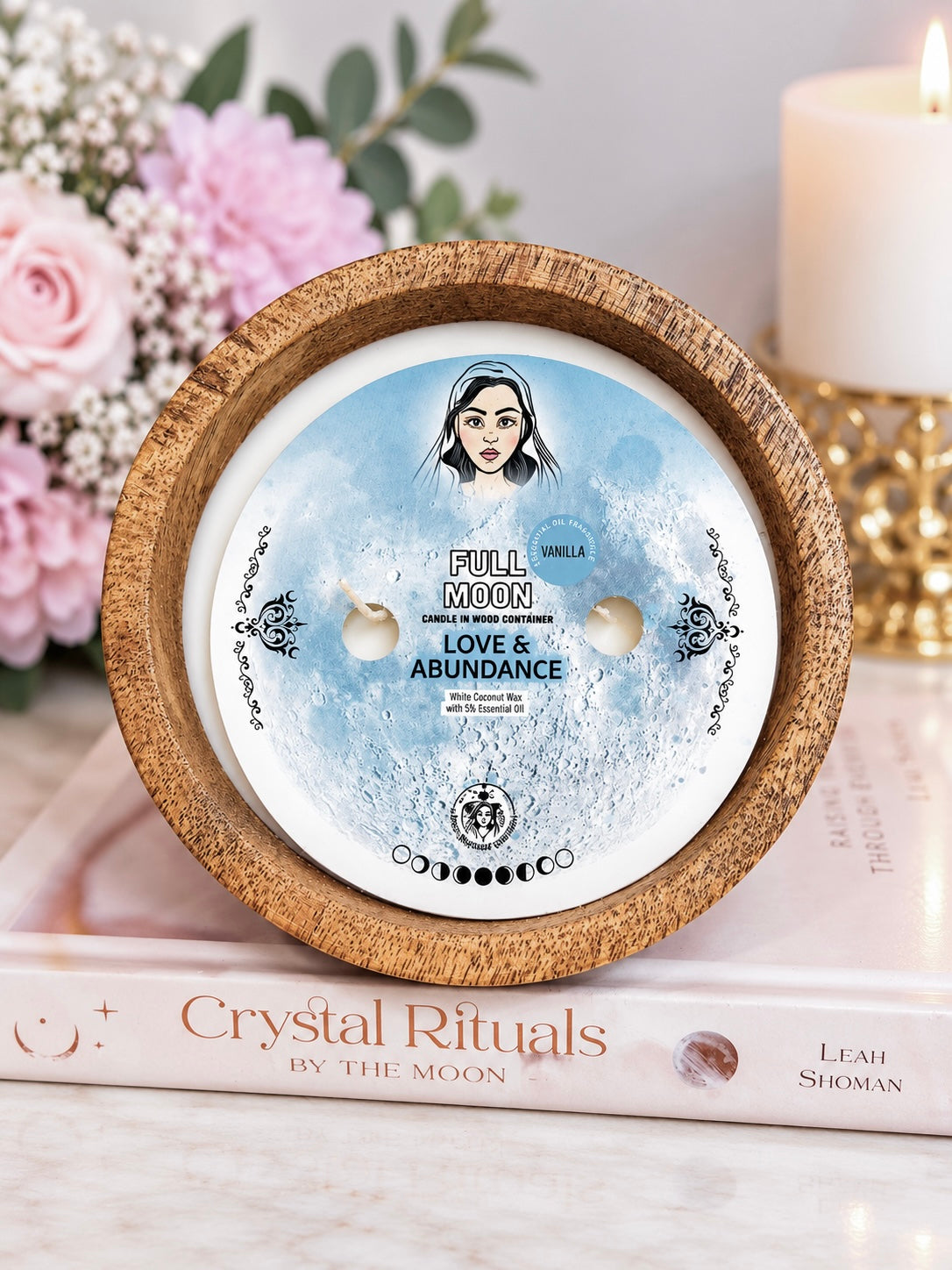 Large Full Moon ~ Love & Abundance Candle Vanilla