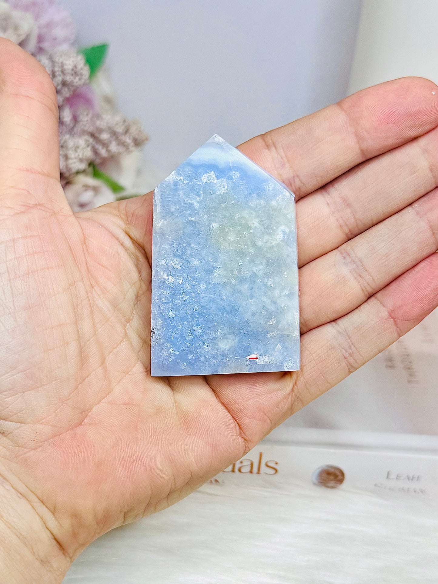 Blue Lace Agate Druzy Tower 6cm