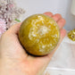 Large Amber Calcite Sphere on Stand 419g