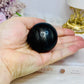 Silver Sheen Obsidian Sphere on Stand 109g