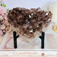 Magnificent 15cm Wide Amethyst Cluster Carved Heart On Custom Stand