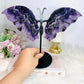 Large Chevron Amethyst Butterfly Wings On Stand 22cm x 28cm