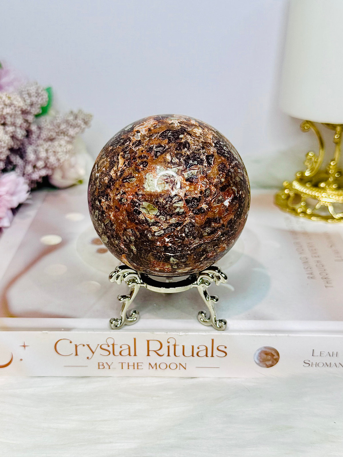 Large Money Agate Sphere on Stand 426g