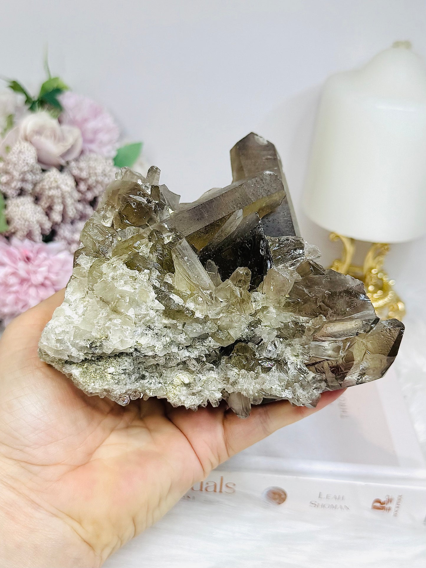Brazilian Smokey Quartz Cluster 728g 13cm