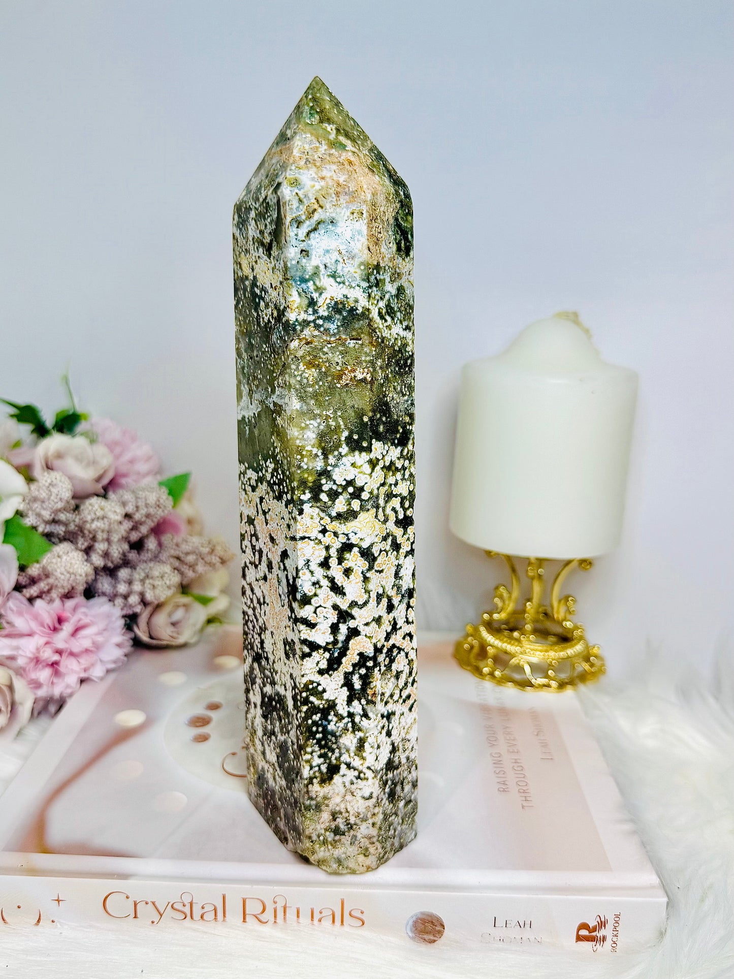 Large Orbicular Ocean Jasper Tower 23cm 915g