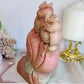 Incredibly Carved Huge Pink Opal Owls 16.5cm 1.15KG
