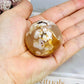 Small Flower Agate Druzy Sphere on Stand