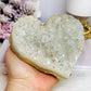 Large Quartz Cluster Carved Heart with Black Tourmaline Inclusions 12cm 801g