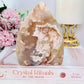 Large 13cm 415gram Druzy Flower Agate Freeform | Flame Carving