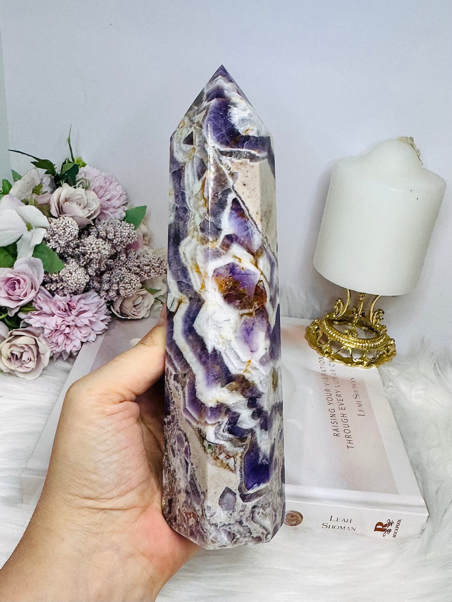 Large Dream | Chevron Amethyst Tower 20.5cm 742g