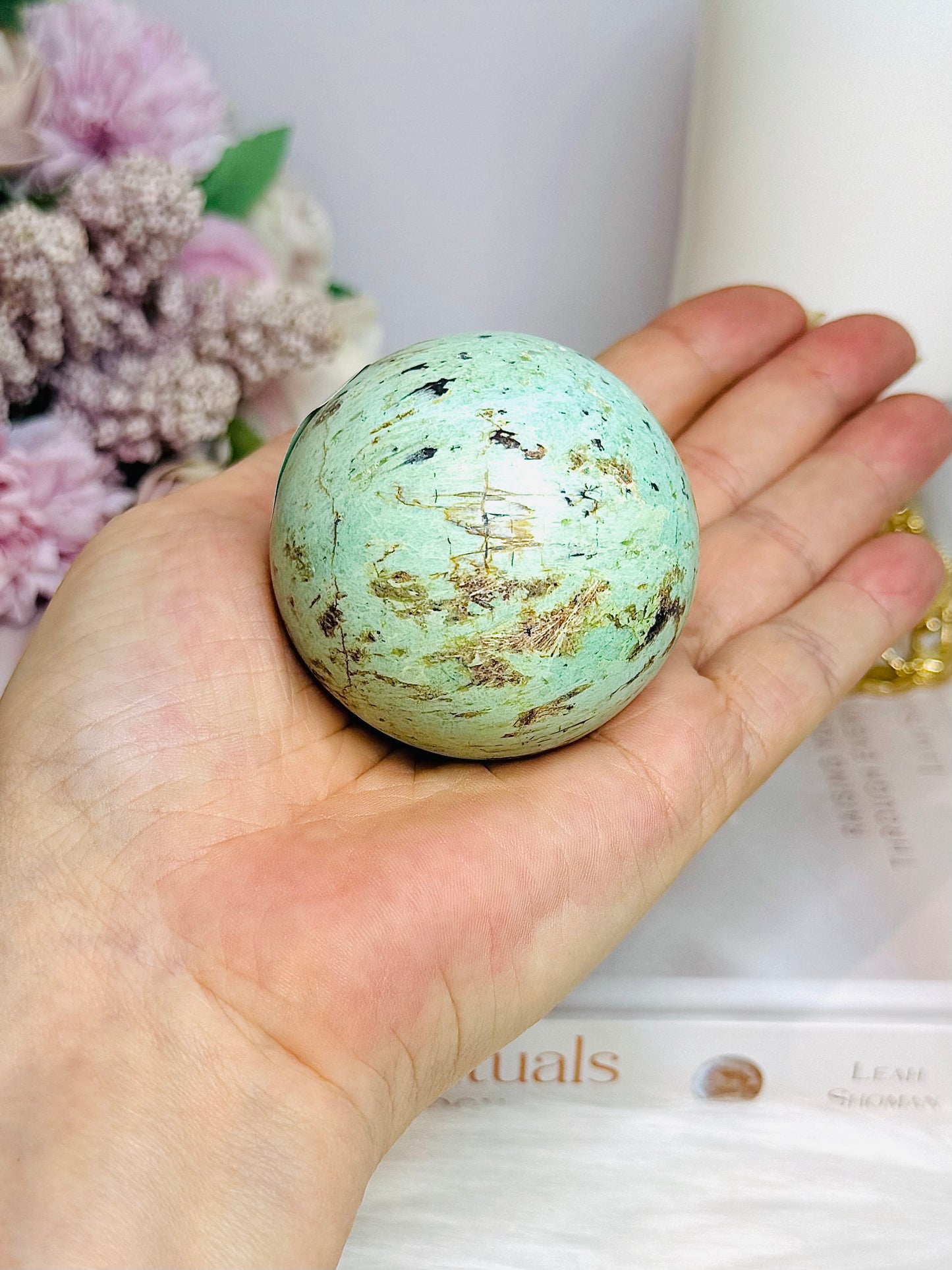 A Rare Stone ~ Genuine Inca Turquoise Sphere 188g On Stand