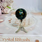 Small Blue Tigers Eye Sphere on Stand