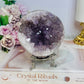 Large Druzy Amethyst X Agate Sphere On Stand 620g