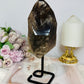 Large Smokey Lemurian Quartz Freeform on Stand 20cm 770g