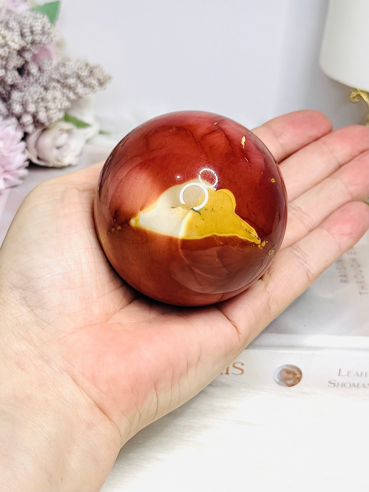 Large Mookaite Jasper Sphere on Stand 330g