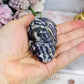Purple Root Fluorite Carved Skull 6cm
